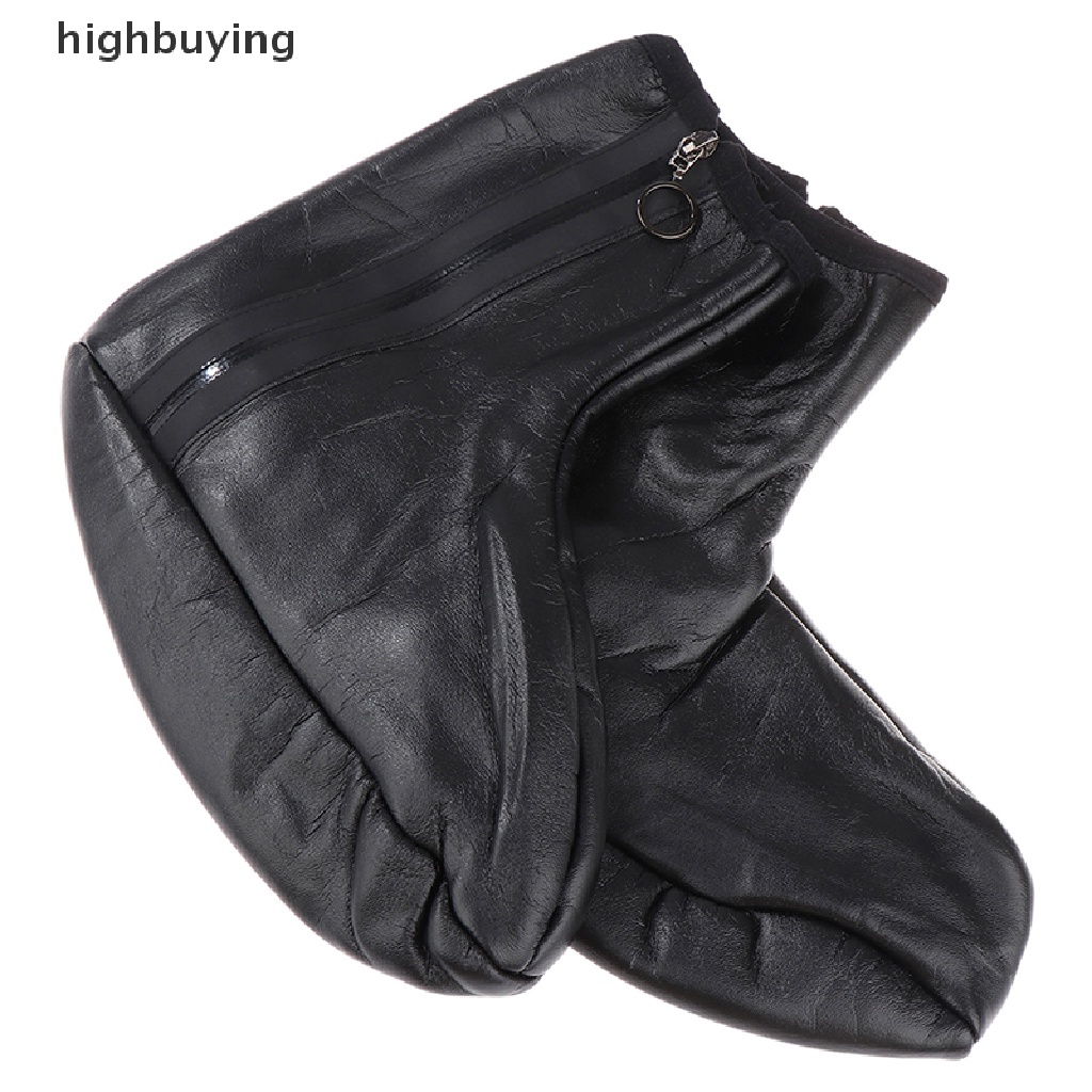 1 Đôi Tất Da Phối Nhung Dày Giữ Ấm Có Khóa Kéo Thời Trang Mùa Đông