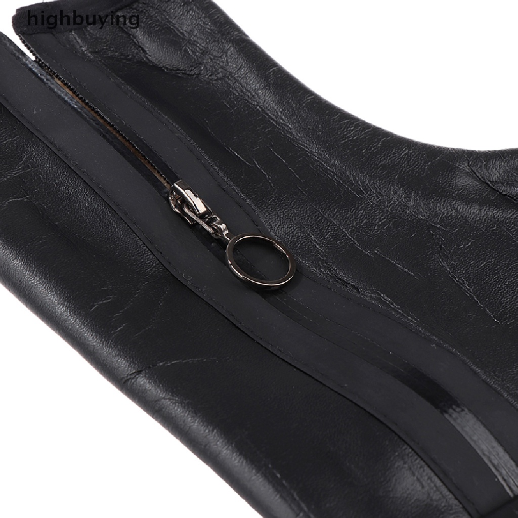 1 Đôi Tất Da Phối Nhung Dày Giữ Ấm Có Khóa Kéo Thời Trang Mùa Đông