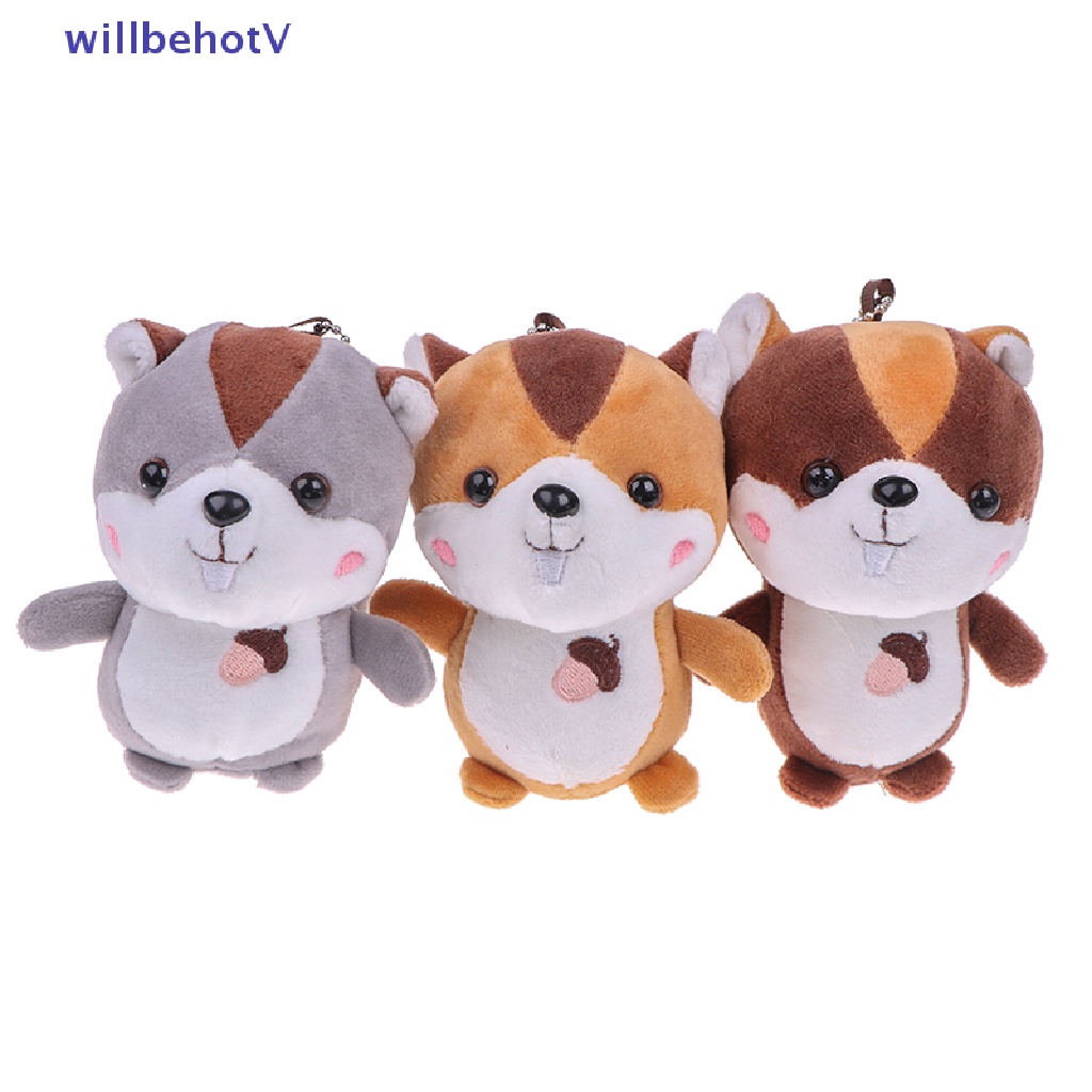 [WillbehotV] Móc Khóa Hình Chú Sóc Nhồi Bông Mini Trang Trí Đuôi Ngoại Cỡ [Mới]