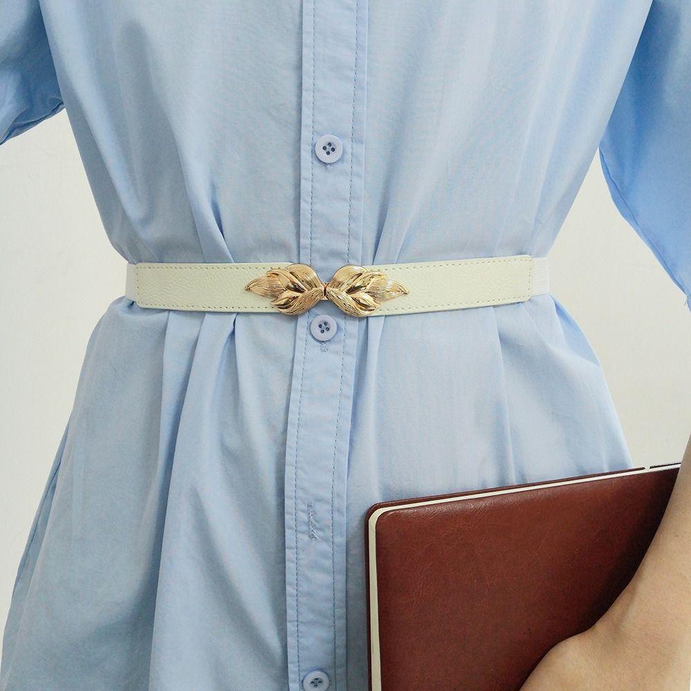 CABEZA Thắt Lưng Da PU Khóa Kim Loại Hình Đôi Cánh Phong Cách Vintage Thời Trang Cho Nữ