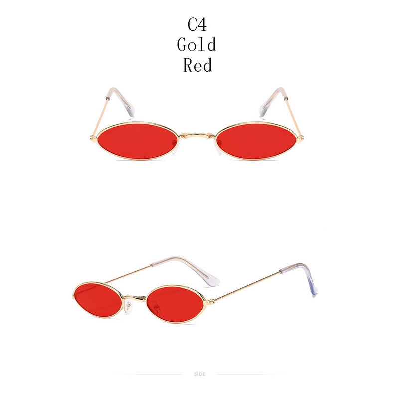 Kính Mát Gọng Oval Kim Loại Chống Tia UV400 Thời Trang Cho Nữ