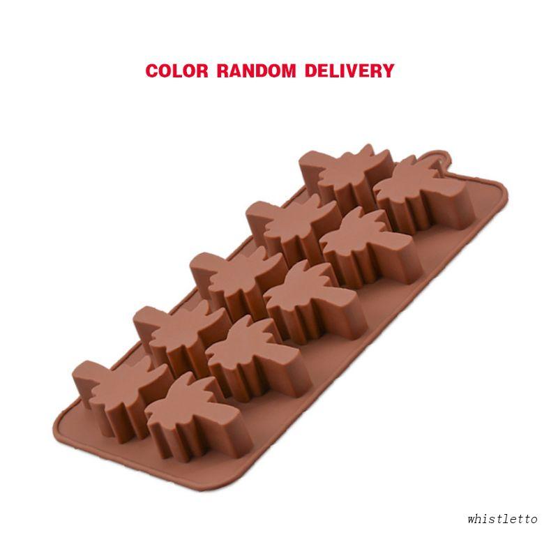 Khuôn Silicone 10 Ngăn Tạo Hình Lá Phong Trang Trí Bánh