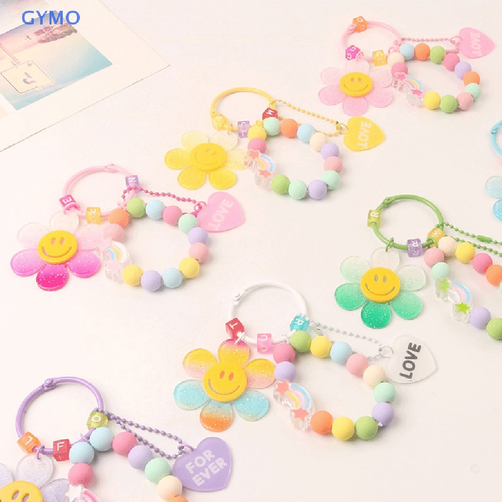 [cxGYMO] Móc Khóa Hạt Cườm Hình Hoa Hướng Dương Nhiều Màu Phong Cách Hàn Quốc HDY