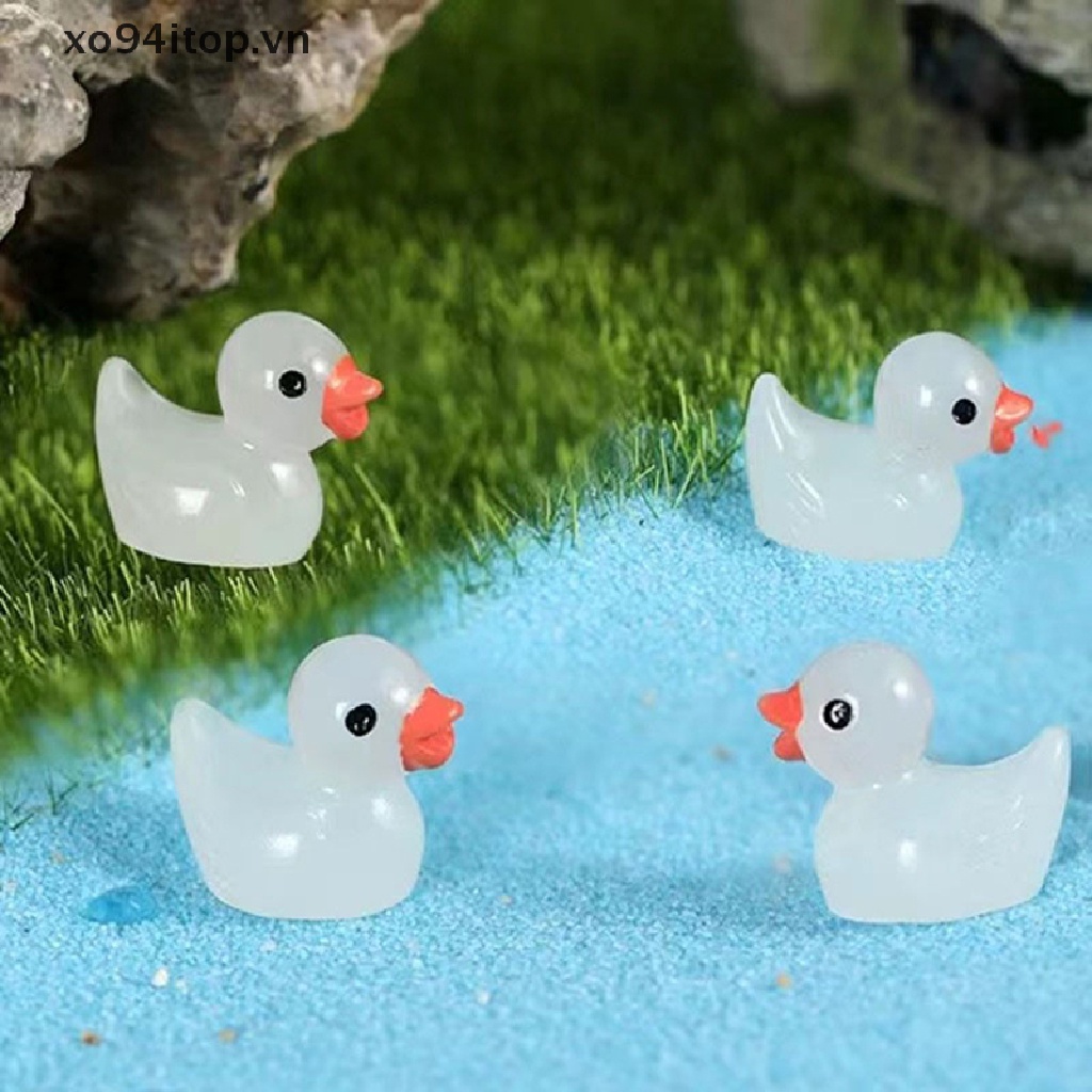 Set 5 Chú Vịt Mini Bằng Nhựa Phát Quang Dùng Để Trang Trí