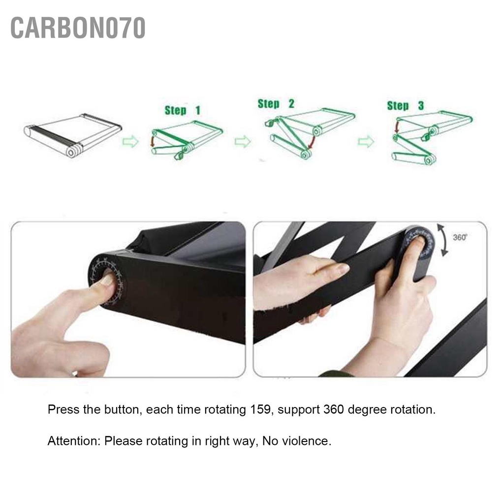 Carbon070 Bàn máy tính xách tay có bảng chuột Di động hợp kim nhôm Giá đỡ gấp thể điều chỉnh