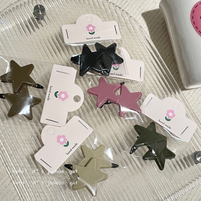 Set 2 Kẹp Tóc Kim Loại Hình Ngôi Sao Nhiều Màu Dễ Thương Y2k