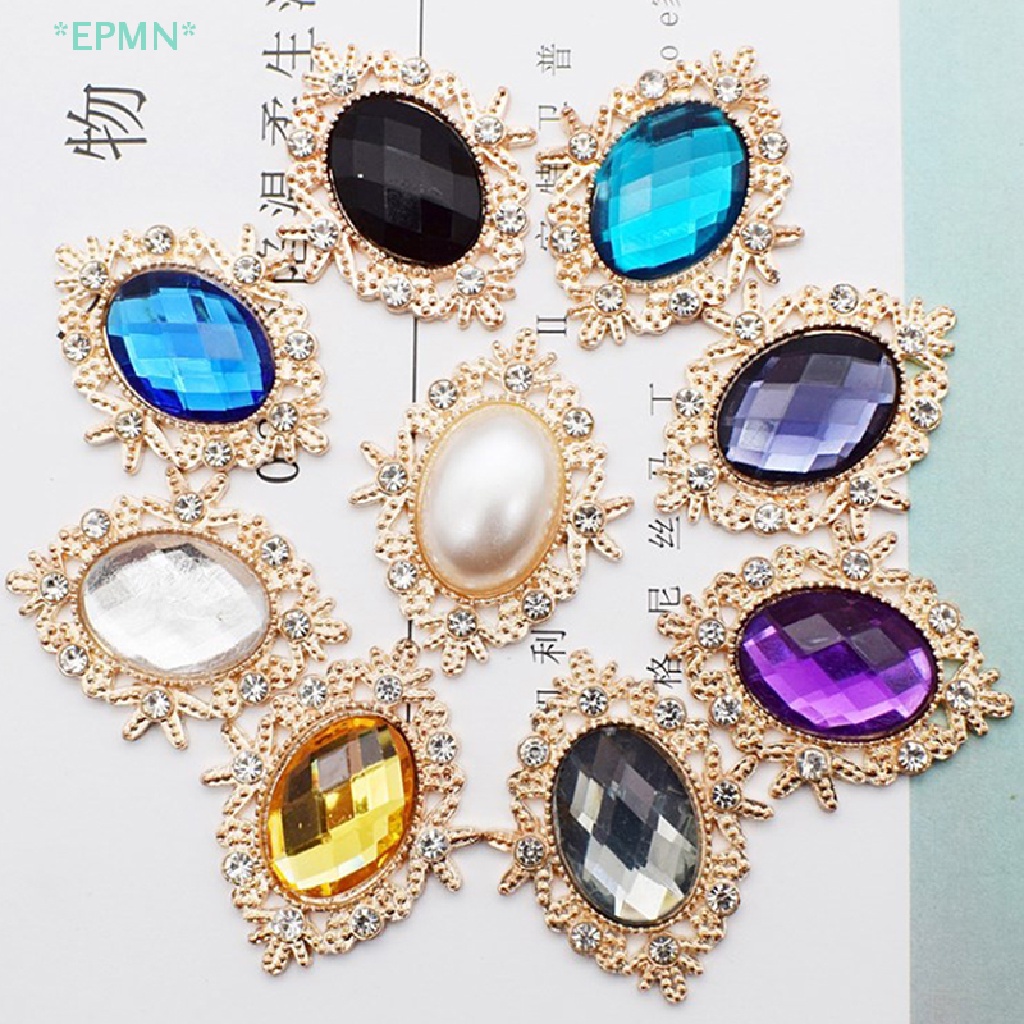 Hwetr Nút Pha Lê Cabochons 25mm Trang Trí Điện Thoại Đám Cưới Trang Trí Thủ Công May Mặc Mới