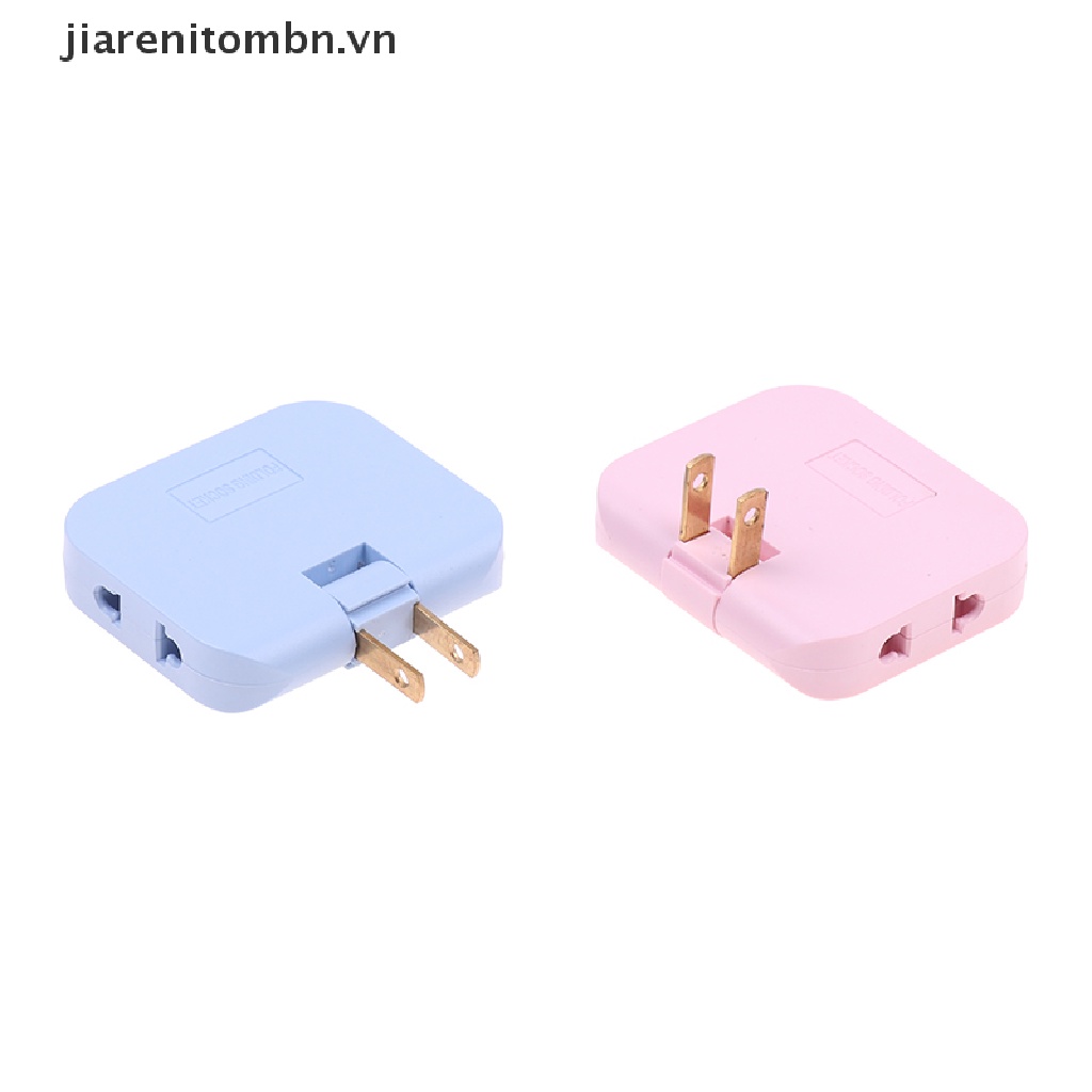 Jiarenitombn 3 In 1 EU Extension Plug 180 Degree Rotation Charging Converter Socket vn