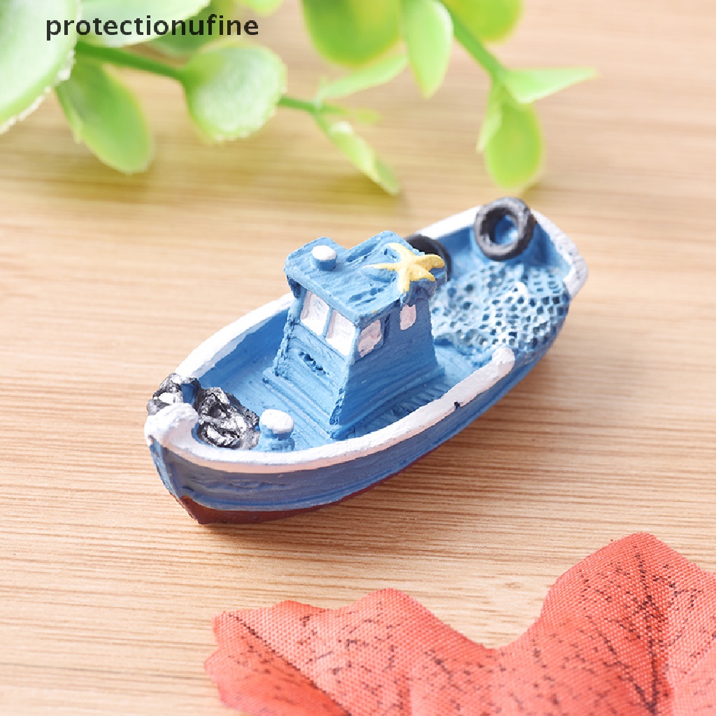 1 Mô Hình Thuyền Đánh Cá Mini Trang Trí Sân Vườn DIY PR3VN