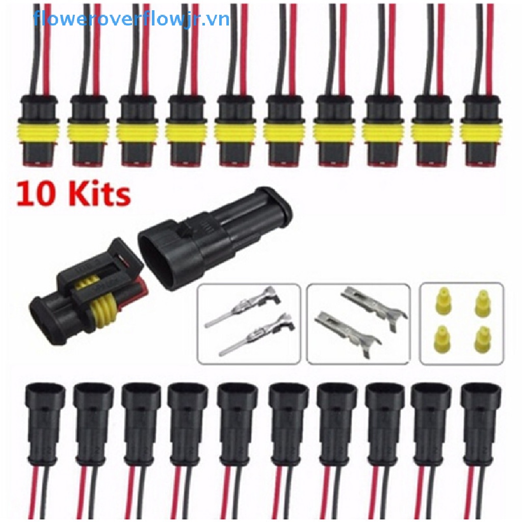 Bộ 10 Đầu Nối Dây Điện 2 Chiều Chống Nước FJR Cho Xe Hơi