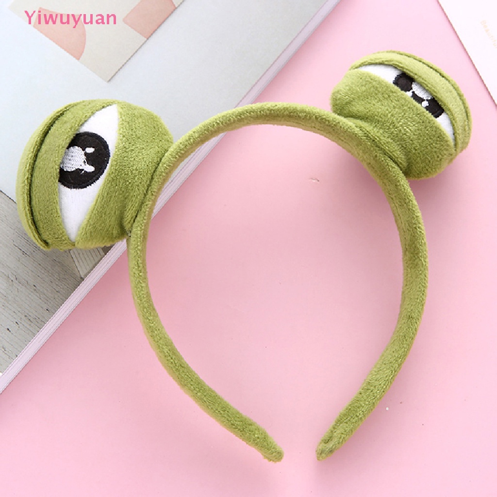 < Yiwuyuan > Băng Đô Trang Điểm Rửa Mặt Co Giãn Bản Rộng Hình Ếch Vui Nhộn Mới