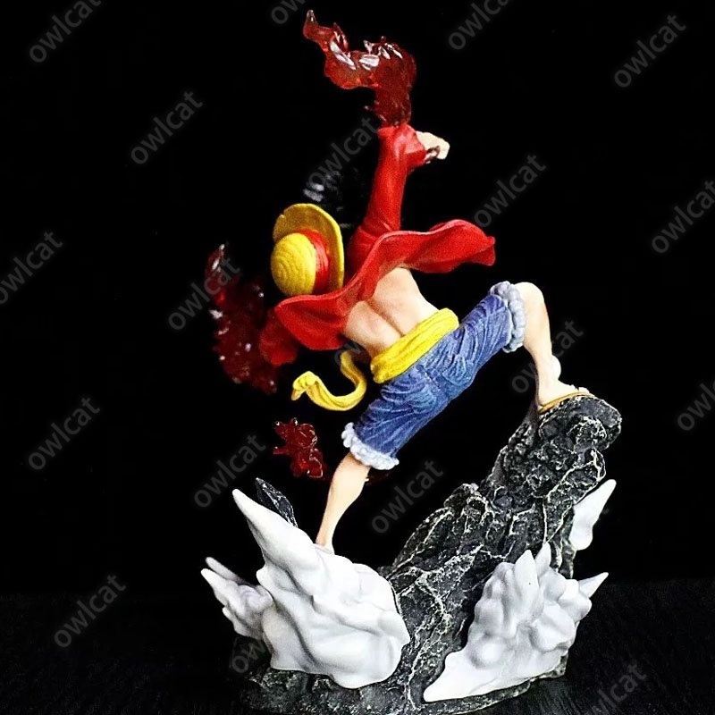 Mô Hình Nhân Vật One Piece Luffy (Red Roc Fist Ver.) 18cm Fire Fist Straw Hat Pirate OnePiece Monkey D Luffy Cartoon PVC GK Figure Scene Restoration Red Rock Model