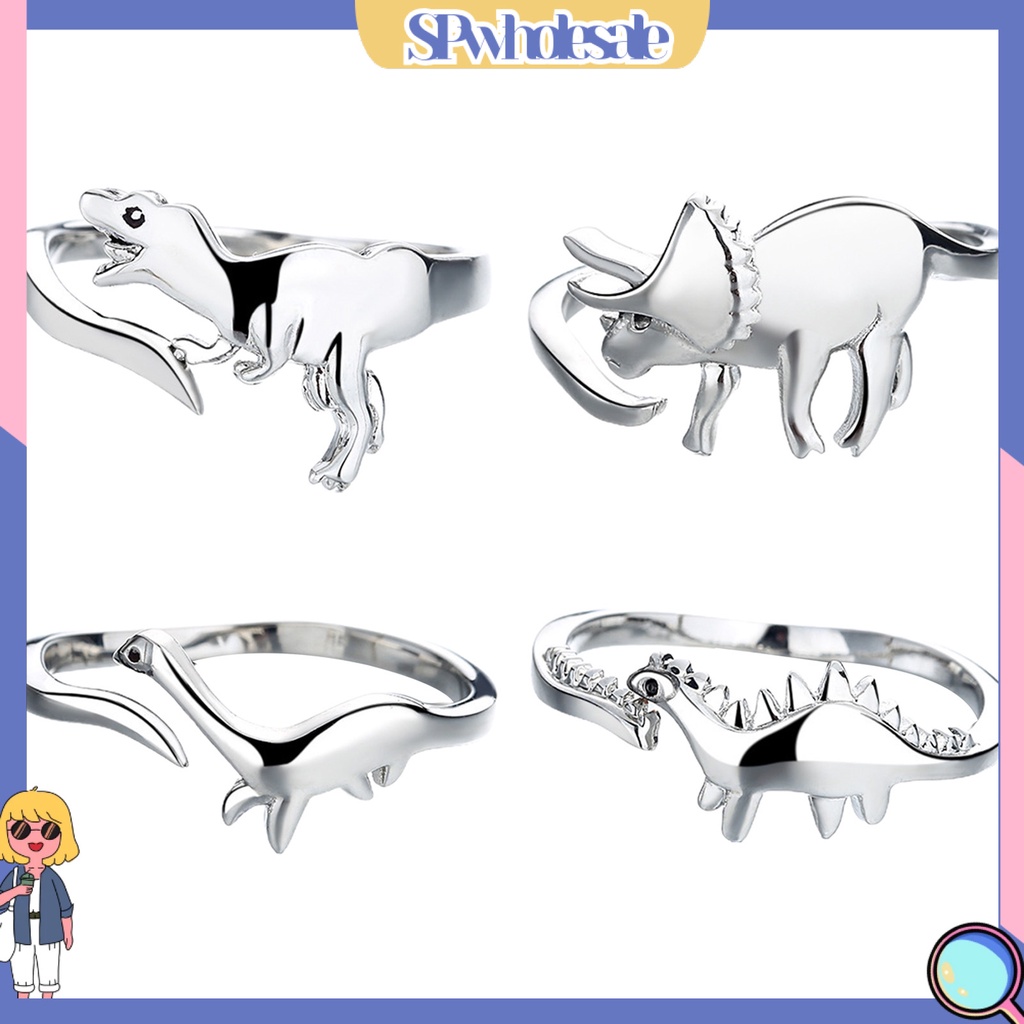 <SPwholesale> Nhẫn Hở Hình Khủng Long Bằng Kim Loại Thân Thiện Với Da Dễ Thương Cho Nữ