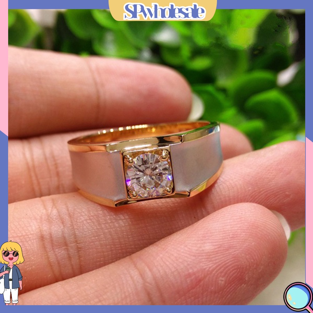 <SPwholesale> Nhẫn Bản Rộng Đính Đá Thời Trang Cho Nam