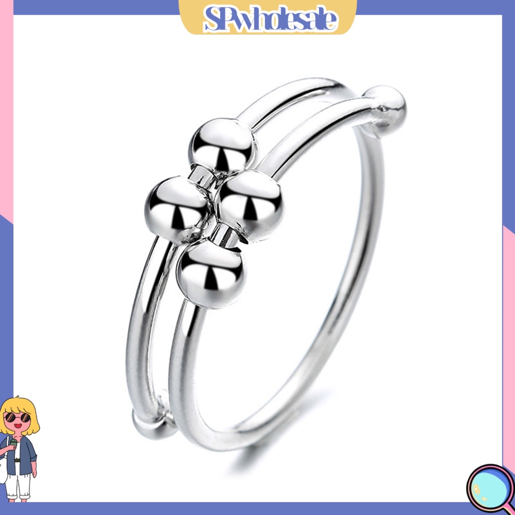 <SPwholesale> Nhẫn Hở Hạt Hình Học Bằng Hợp Kim Nhẹ Trang Trí Hạt Thời Trang Cuộc