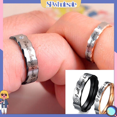 &lt;SPwholesale&gt; Nhẫn Đeo Tay Khắc Chữ Thời Trang Dành Cho Nam Và Nữ