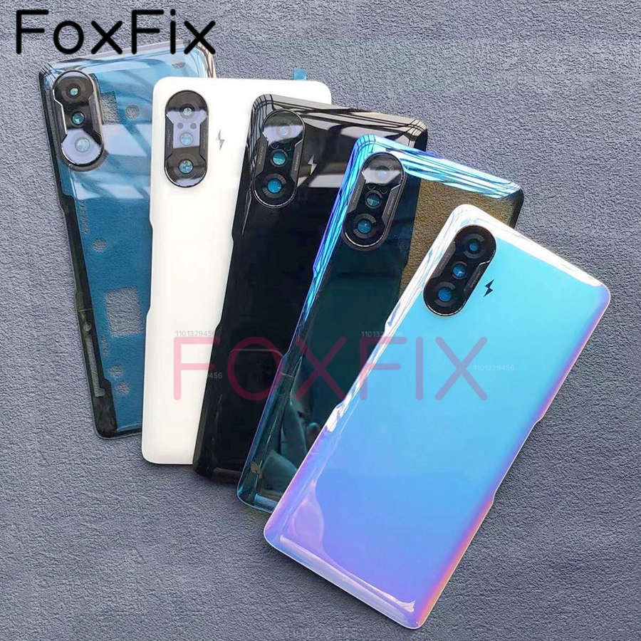 Mặt sau cửa pin thủy tinh trong suốt cho Xiaomi Redmi K40 Gaming POCO F3 GT Bảng điều khiển vỏ phía sau có thay thế ống kính máy ảnh + Nhãn dán dính