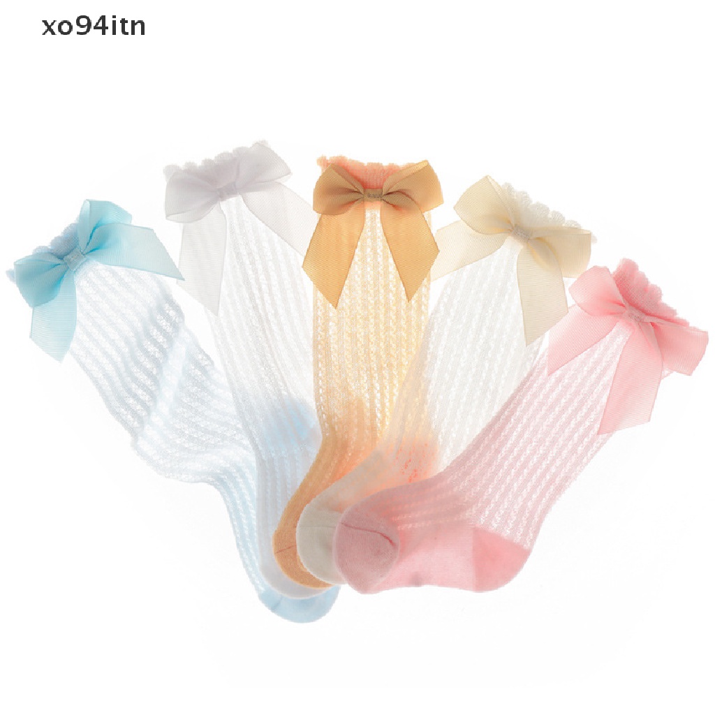 Đôi Tất Cotton Mềm Mại Đính Nơ Thời Trang Mùa Hè Cho Bé Gái