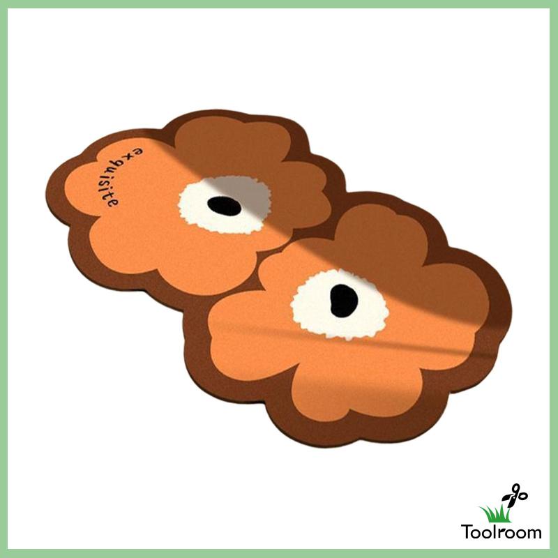 Thảm Chùi Chân Họa Tiết Bông Hoa Đôi Tiện Dụng Cho Nhà Bếp