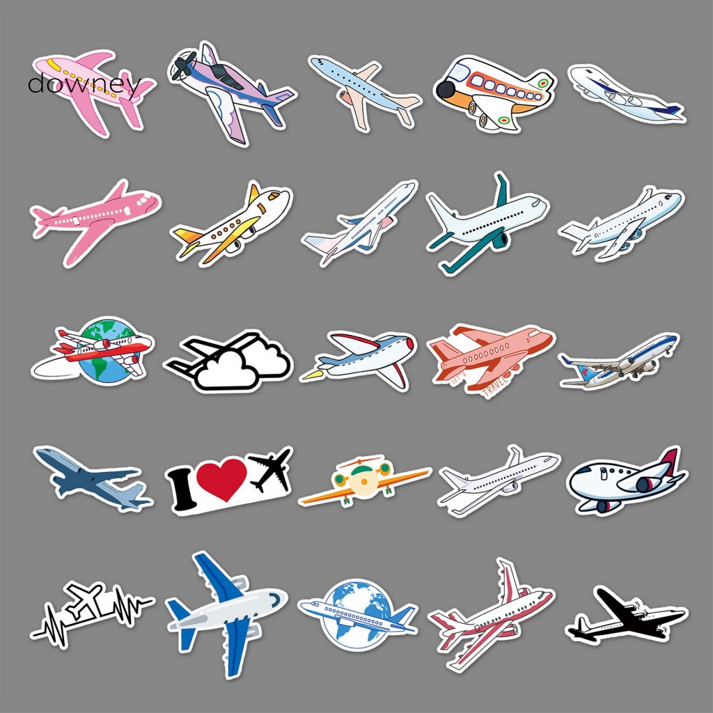 Bộ 50 Miếng Dán Họa Tiết Hoạt Hình Màu Trong Suốt Dùng Trang Trí Laptop / Xe Hơi