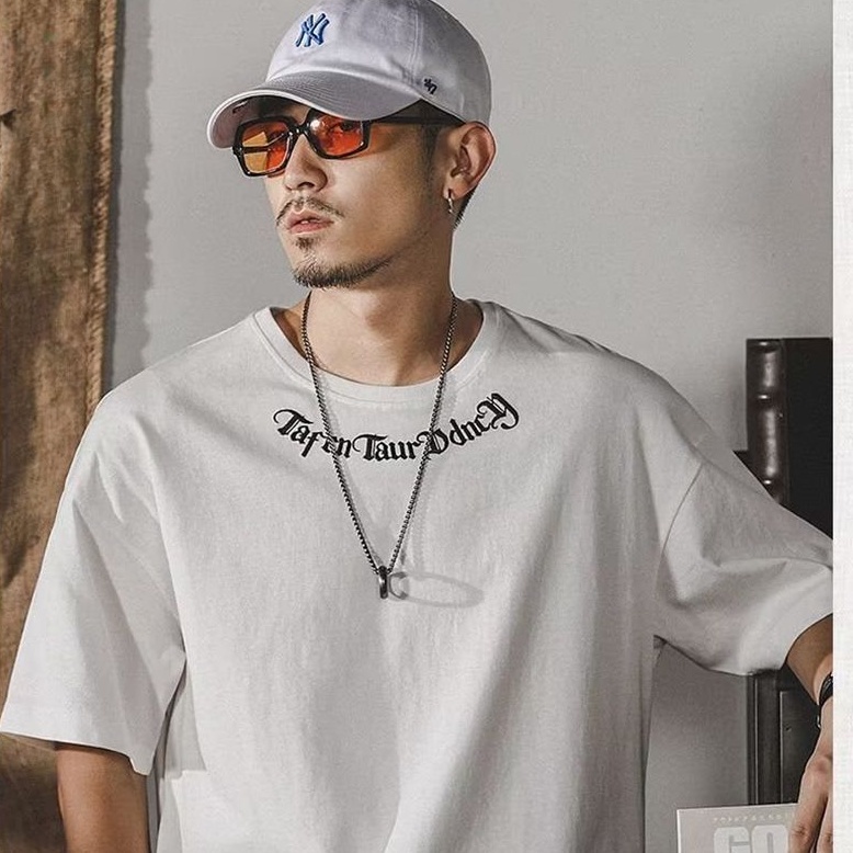 Áo nam Ngắn Tay Cỡ Lớn Thêu Chữ