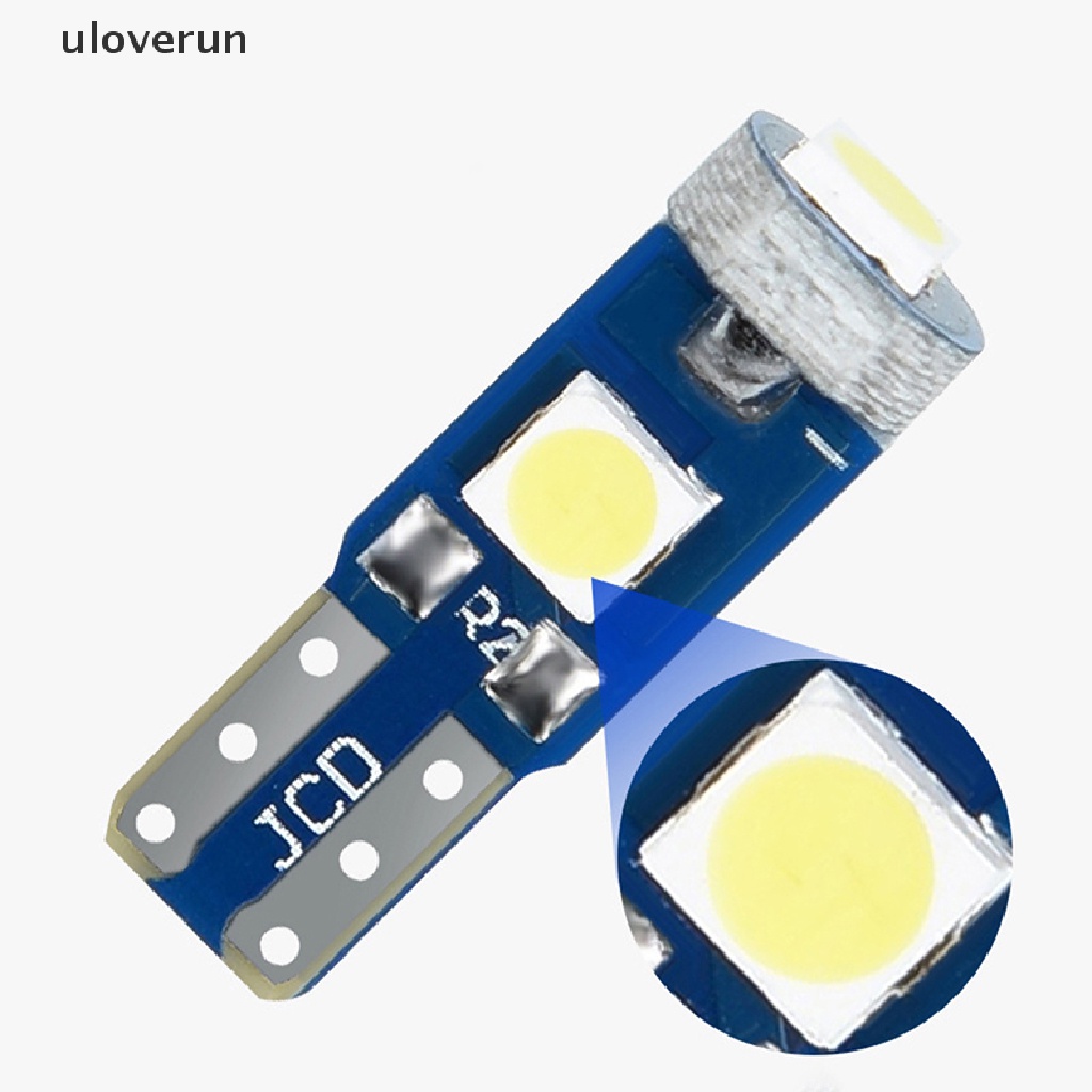 Set 10 Đèn Led T5 W3W W1.2W 3030 Ánh Sáng Trắng Ấm Gắn Bảng Điều Khiển Xe Hơi