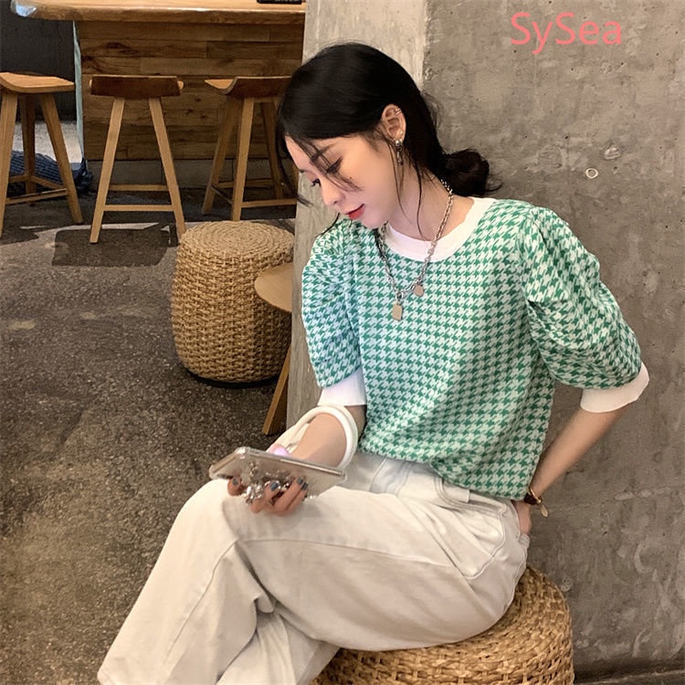 Áo Dệt Kim Cổ Tròn Dáng Rộng Thời Trang Mùa Hè Cho Nữ