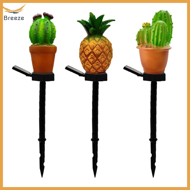 Đèn Led Ip44 Sử Dụng Năng Lượng Mặt Trời Chống Thấm Nước Hình Quả Dứa Xương Rồng Trang Trí Sân Vườn