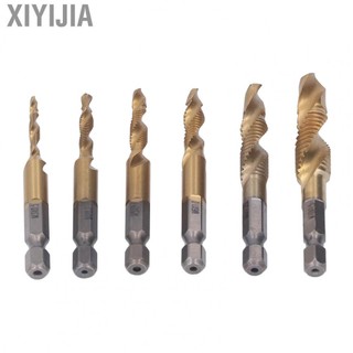 Xiyijia Threaded Drill Taps  6Pcs Antioxidant HHS Thread Tapping Tool for Thick Cast Iron