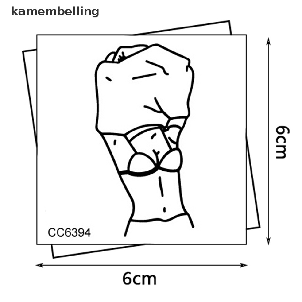 Kamembelling Set 5 Tấm Hình Xăm Dán Họa Tiết Trắng Đen Phong Cách Vintage