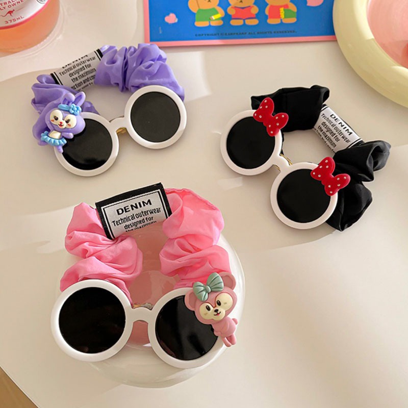 Dây Buộc Tóc Cao Su Co Giãn Gắn Kính Mát Thời Trang Mùa Hè 2023 Dễ Thương Cho Bé Gái