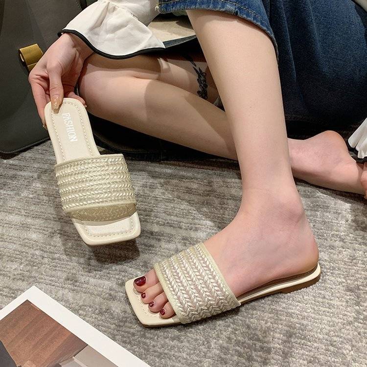 Dép Đế Bằng Siêu Nhẹ Phong Cách Cổ Điển Thời Trang Mùa Hè Xinh Xắn Cho Nữ