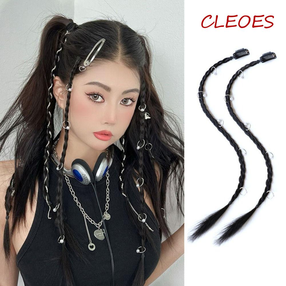 Tóc Giả Thắt Bím Đuôi Ngựa Bằng Sợi Tổng Hợp Tự Nhiên Dễ Thương Y2K