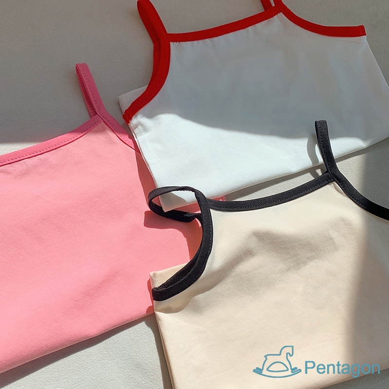 Áo Cotton Không Tay Màu Trơn Đơn Giản Thời Trang Mùa Hè Dành Cho Bé Gái