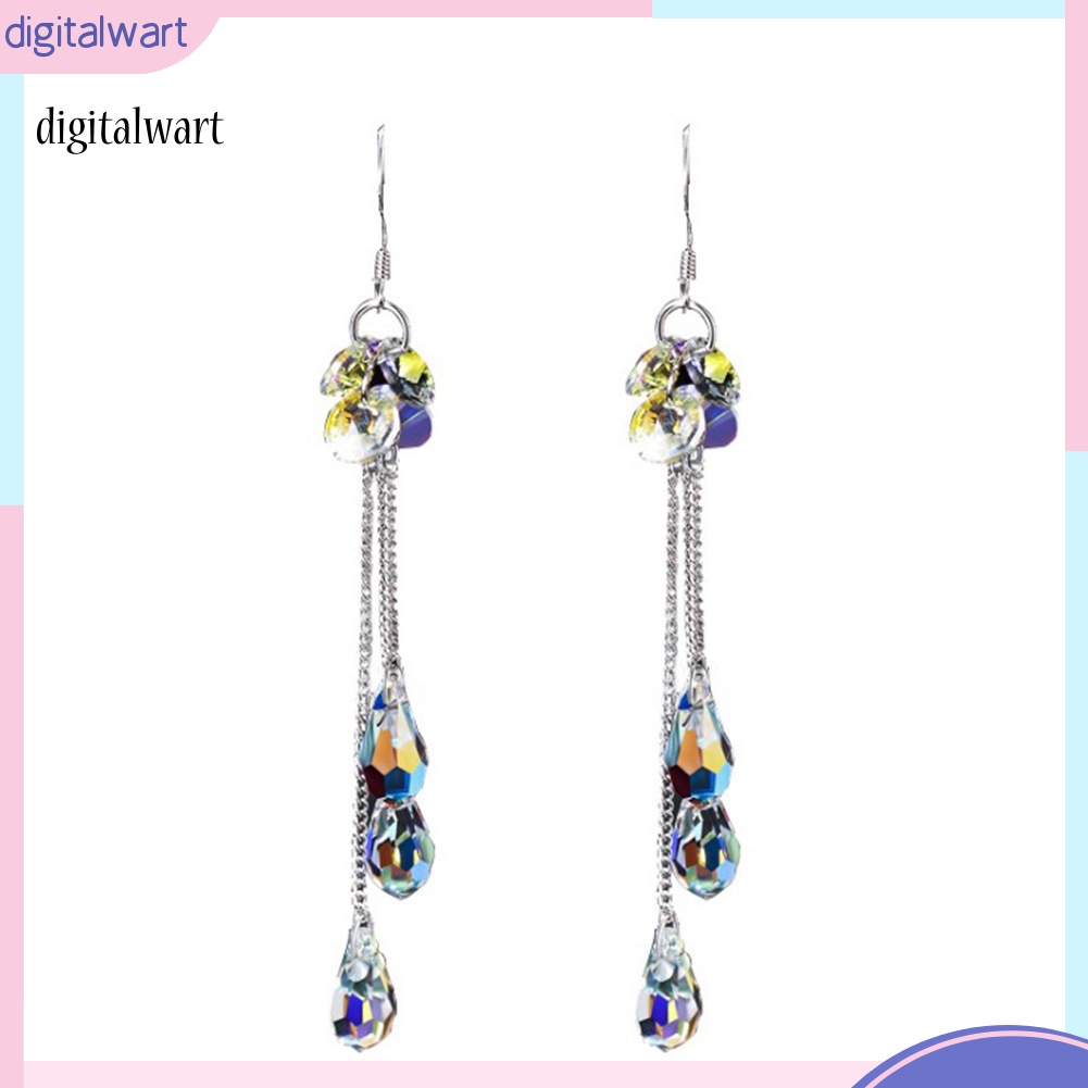 Kỹ Thuật Số| Bông Tai DạNg DàI Tua Rua ĐíNh Đá NhiềU MàU ThờI Trang