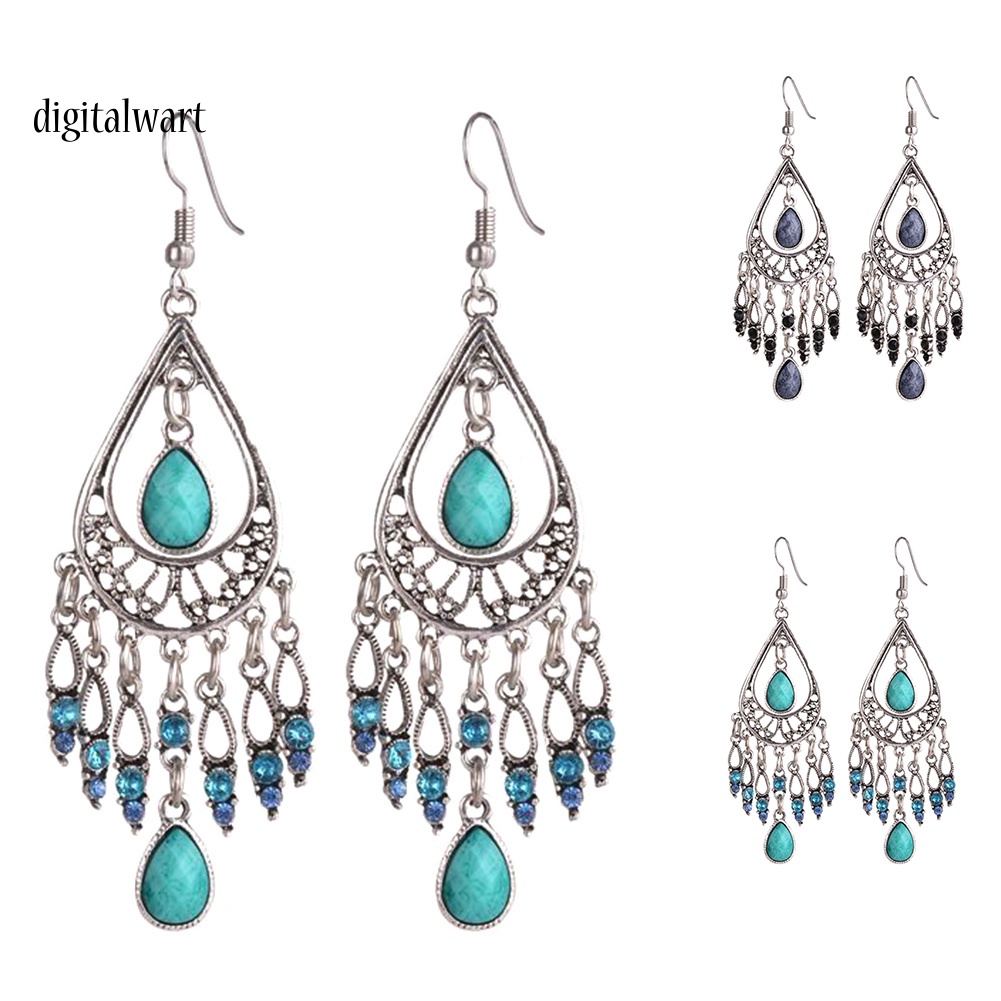 Kỹ Thuật Số| Bông Tai HợP Kim DạNg DàI Tua Rua ĐíNh Đá Xinh XắN