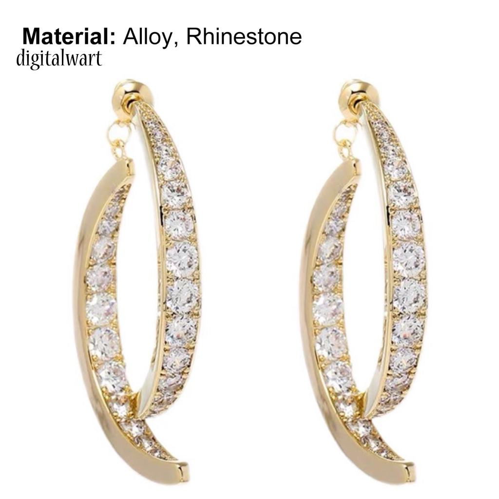 Kỹ Thuật Số| 1 Đôi Bông Tai Cong Hình Thánh Giá Lấp Lánh Trọng Lượng Nhẹ