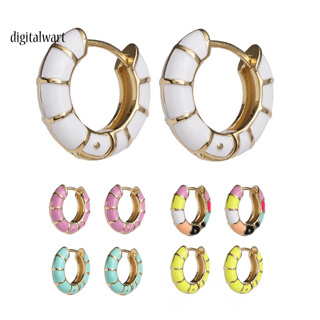 Kỹ Thuật Số| 1 Đôi Bông Tai Tròn Nhiều Màu Phong Cách Bohemia Dành Cho Nữ