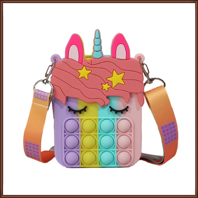 Túi Đựng Tiền Xu Có Khóa Kéo Họa Tiết Kỳ Lân Thời Trang Giúp Giảm Căng Thẳng