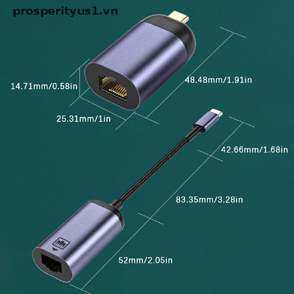 Giắc Chuyển Đổi USB Type C 3.1 RJ45 prosperityus1 Chất Lượng Cao
