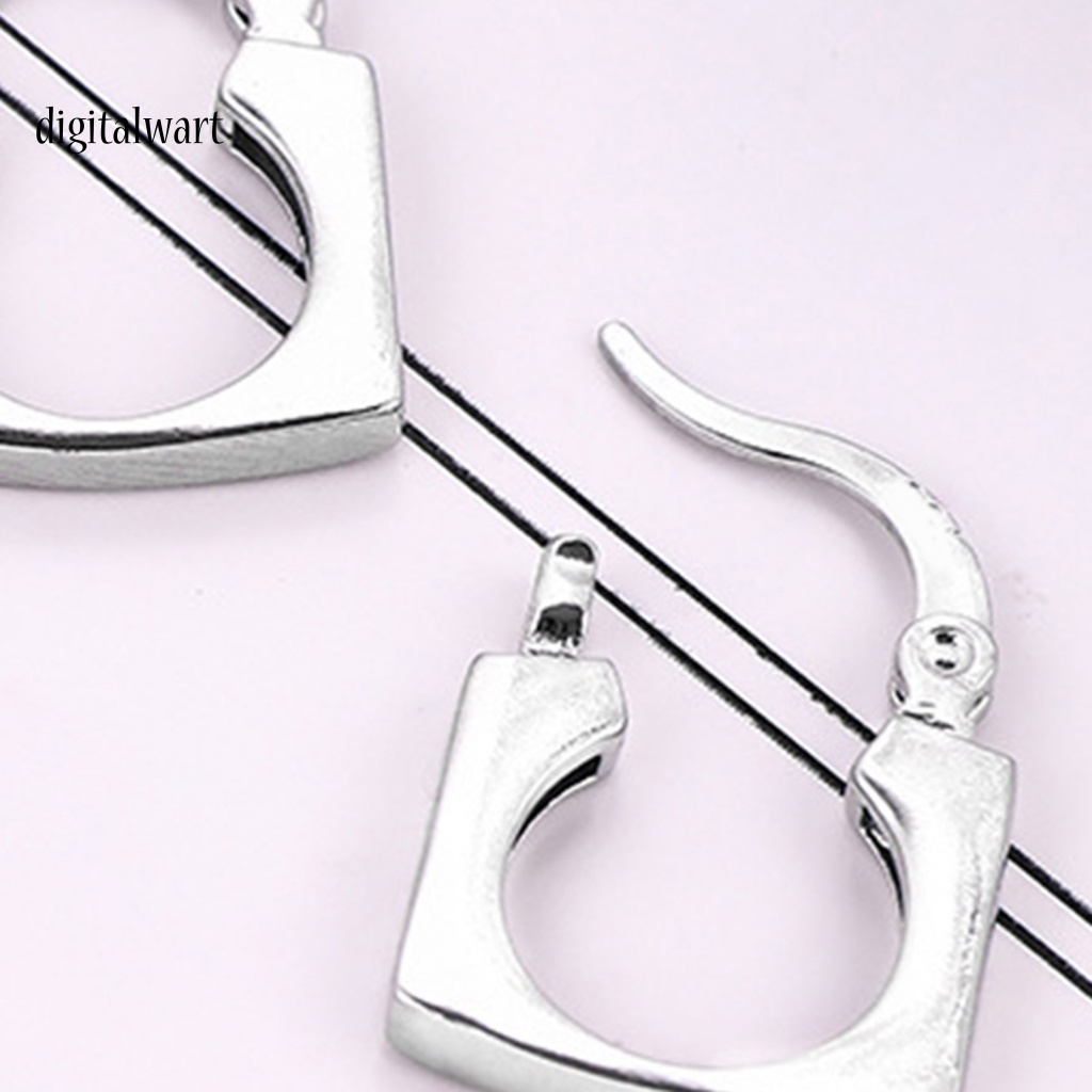 Kỹ Thuật Số| 1 Khuyên Tai Lủng Lẳng Mặt Vuông Dày Mịn Phong Cách Hip Hop Unisex