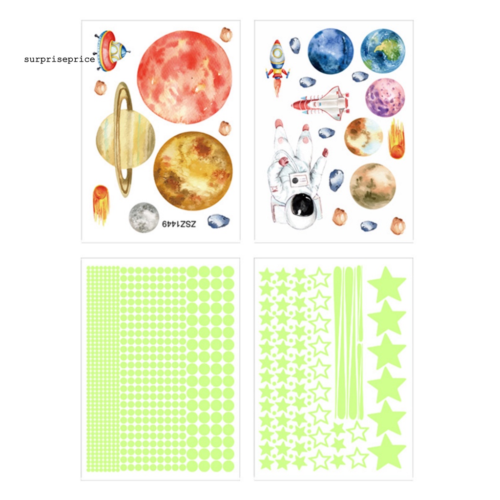 1 Set Decal dán tường Bằng PVC Chống Nước Phát Quang Hình Phi Hành Gia Ngoài Trời