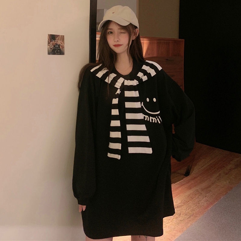 Áo sweater Giả Hai Lớp Dáng Rộng Phong Cách Hàn Quốc Thời Trang Mùa Thu Cho Nữ