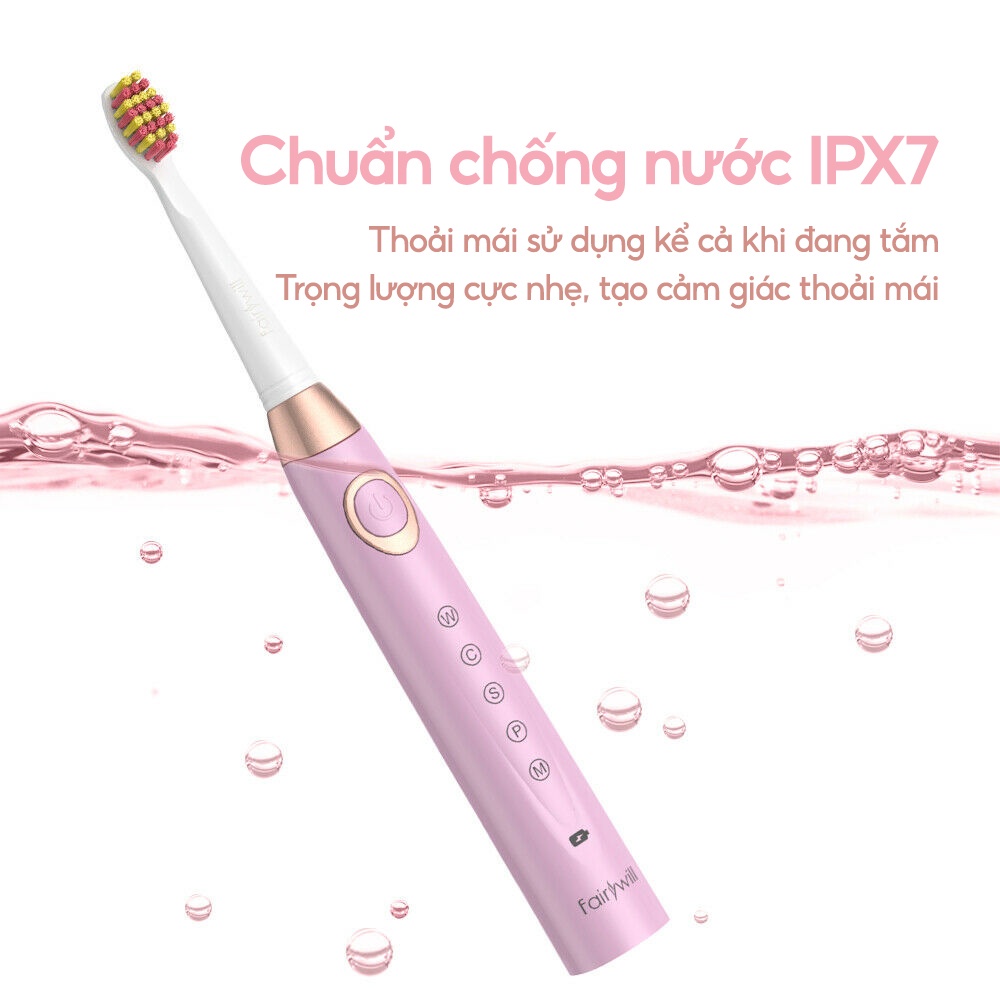 [Mã BMINC50] Bàn chải điện 5 chế độ |Chế độ rung âm hơn 40000 lần mỗi phút Seago Fairywill 508 - Hàng chính hãng