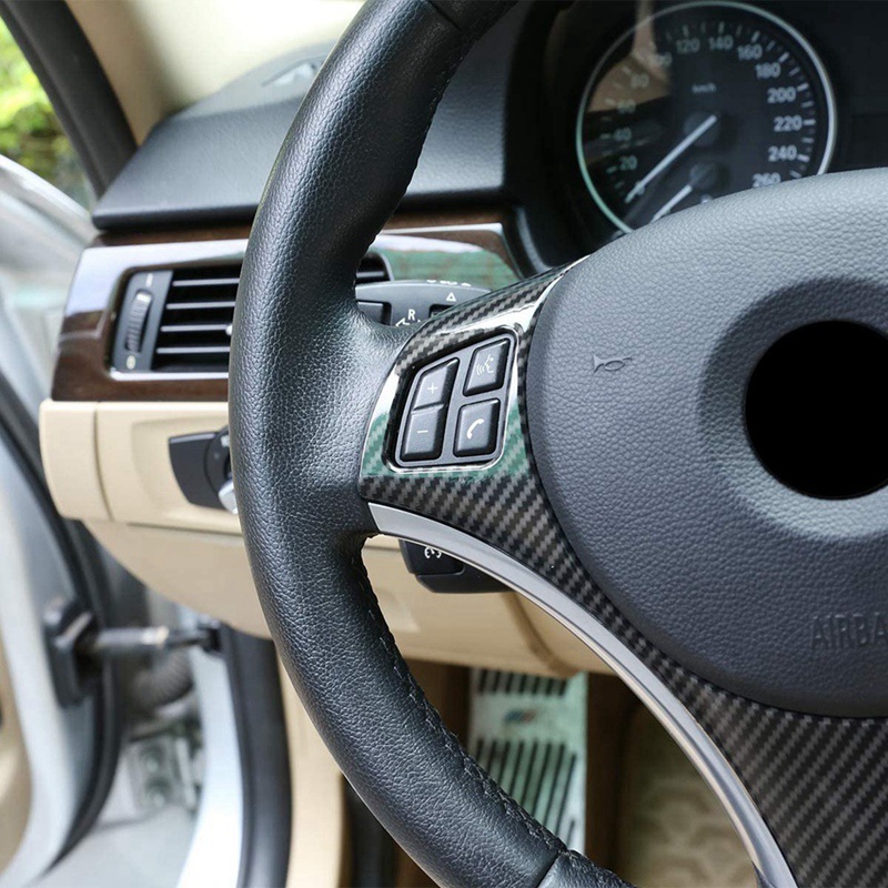 Viền Trang Trí Vô Lăng Xe Hơi BMW E90 3 Series E90 E92 320I 330I 325I 2005-2012 Bằng ABS Sợi Carbon