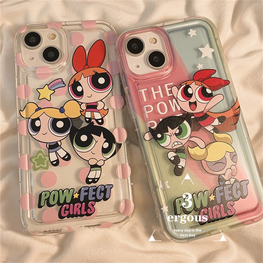 Ốp Điện Thoại Mềm Trong Suốt In Hoạt Hình Powerpuff Girls Cho iPhone 14 13 12 11 Pro Max 7 8 6 Plus SE2020 X XR Xs Max