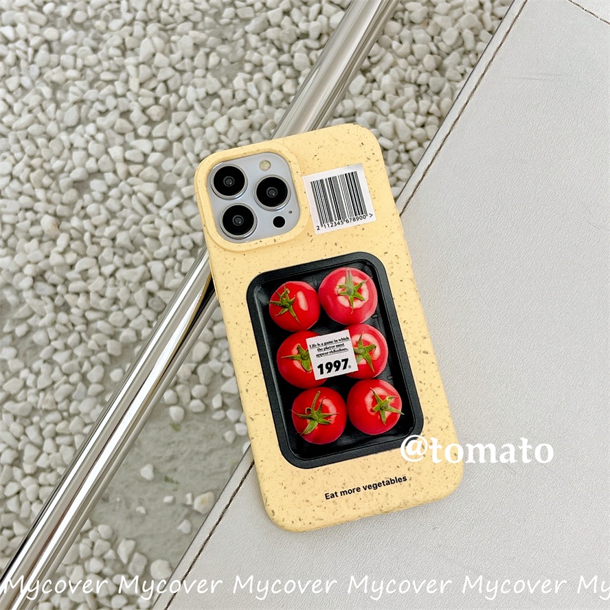 Ốp Điện Thoại Silicon Mềm Họa Tiết Cà Chua Cho iPhone 14 13 12 11 Pro Max X XR Xs Max 6 7 8 Plus