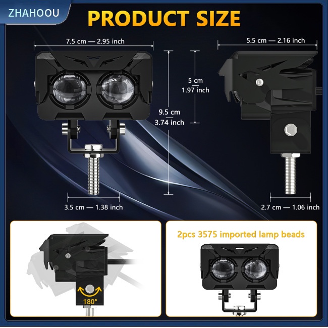 ☃Phụ Kiện Trang Trí Nhà Cửa Độc Đáo Sáng Tạo☃ 1 Cặp Đèn Pha Led Sương Mù Siêu Sáng Hai Màu Sắc Dành Cho Xe Mô Tô