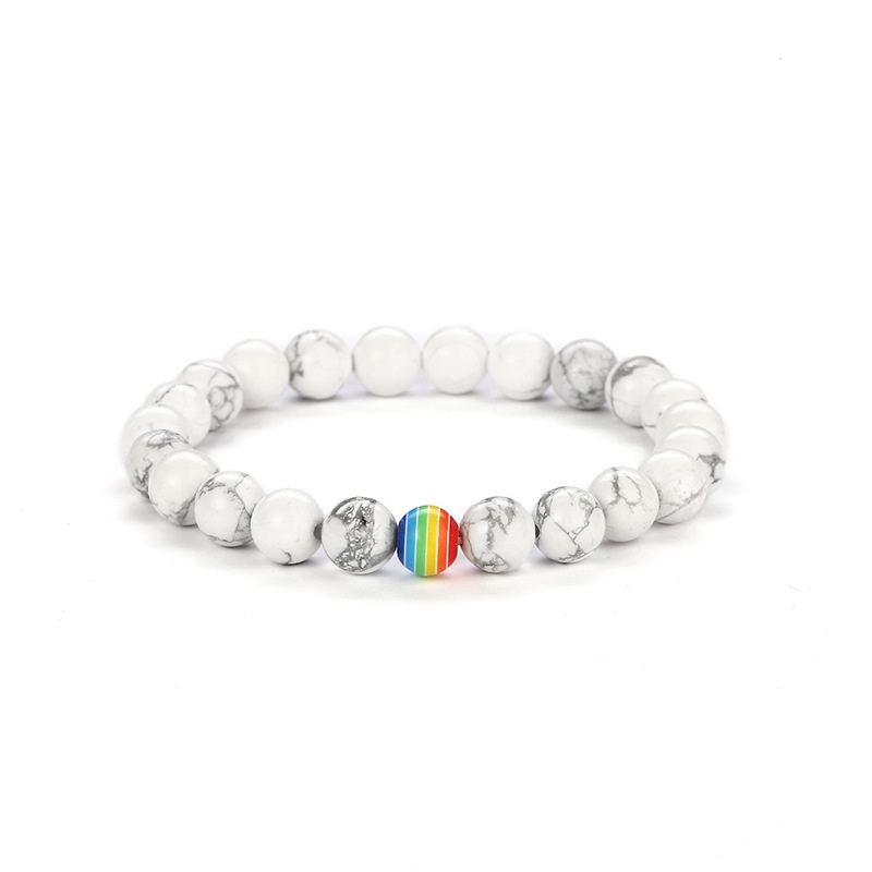 Bán Chạy Vòng Tay Cặp Đôi Màu Trắng Đen Nhám 8mm Màu Ngọc Lam Hàng Có Sẵn