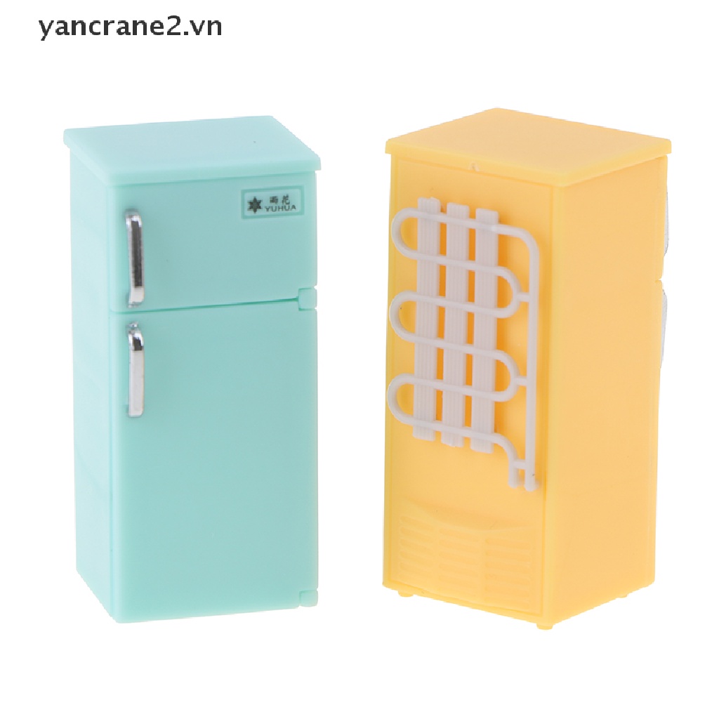 1 Tủ Lạnh mini Bằng Nhựa Màu Sắc Cho Nhà Búp Bê yancrane2.vn
